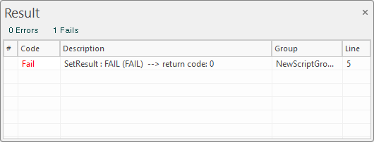 Result Window 화면